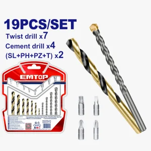 jeu de 19p forets + embouts