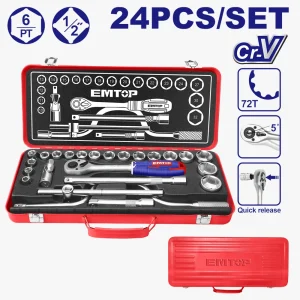 jeu de 24 douilles 1/2"