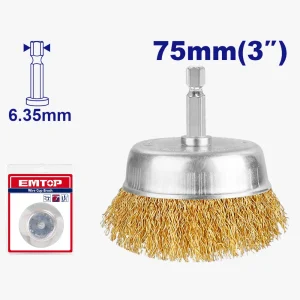 brosse metallique avec tige ø75mm