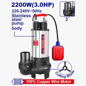 pompe sub 3"3cv h13m 633l/min