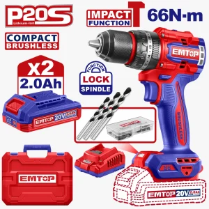 perceuse à perc brush 20v 66nm+ac