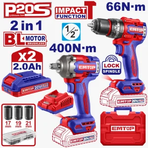 kit perceuse + clé à choc 400 2b2