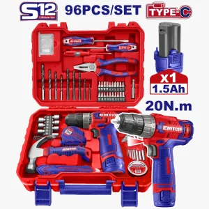valise d'outils+visseuce 12v 96p