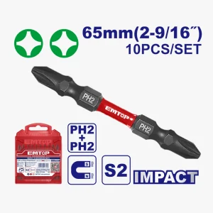 embouts de tournevis ph2+ph2 65mm
