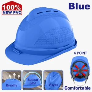 casque de sécurité bleu