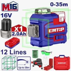 laser 12 lignes 16v vert 35m