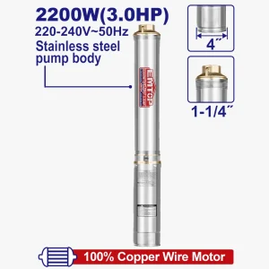 pompe immergée 4"3hp h 180m 220v