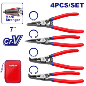 Jeu De 4 Pinces Circlips 7"180Mm