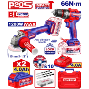 Kit Perceuse+Meule 115 2B4Ah +Ac