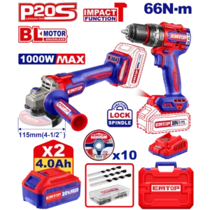 Kit Perceuse+Meule 115 2B4Ah +Ac