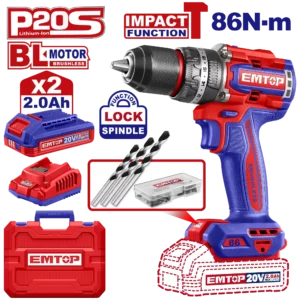 Perceuse Visseuse 20V 86Nm 2B2Ah